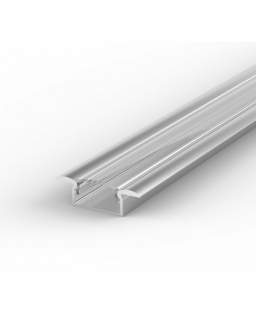 M Silver Anodized Recessed E Led Aluminium Extrusion With Diffuser