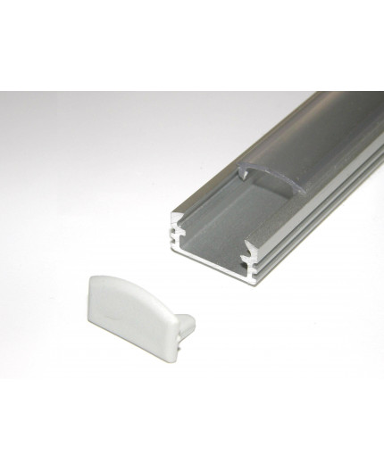 P2 LED profile 1m / 1000mm surface extrusion, raw aluminium, with diffuser P2 LED profile 1m / 1000mm surface extrusion, raw aluminium, with diffuser