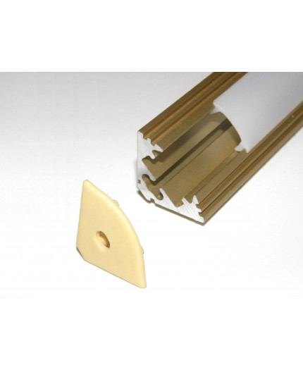 P3 LED profile 1m / 1000m corner 45 extrusion, anodized aluminium, gold, with diffuser P3 LED profile 1m / 1000m corner 45 extrusion, anodized aluminium, gold, with diffuser