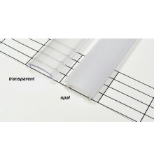 Sample of P3 LED profile corner 45 extrusion, anodized aluminium, inox, with diffuser Sample of P3 LED profile corner 45 extrusion, anodized aluminium, inox, with diffuser
