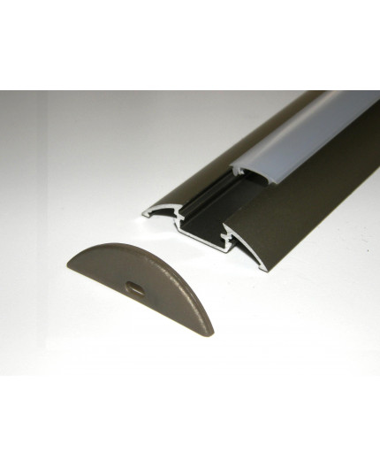 P4 LED profile 1m / 1000mm surface extrusion, anodized aluminium, silver, plus diffuser P4 LED profile 1m / 1000mm surface extrusion, anodized aluminium, silver, plus diffuser