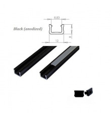 MINI aluminium extrusions  for LED lighting - black anodized MINI aluminium extrusions  for LED lighting - black anodized
