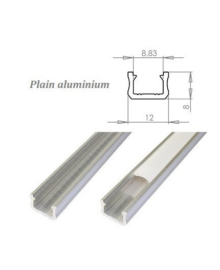 MINI aluminium extrusions for LED lighting - raw MINI aluminium extrusions for LED lighting - raw