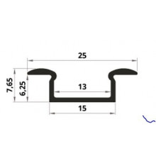 E1 1m / 1000mm recessed LED aluminium extrusion 15mm x 6mm with high quality diffuser E1 1m / 1000mm recessed LED aluminium extrusion 15mm x 6mm with high quality diffuser