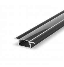 Sample of E1 recessed black LED aluminium extrusion with diffuser Sample of E1 recessed black LED aluminium extrusion with diffuser