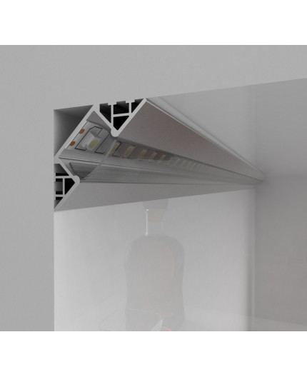 E3F Corner LED Profile Sample - Silver 45° Extrusion E3F Corner LED Profile Sample - Silver 45° Extrusion