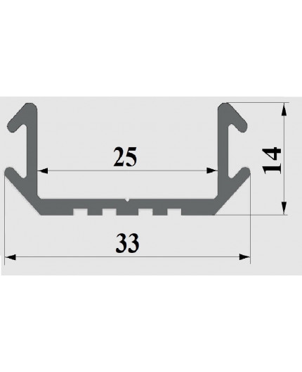 2.5m LED wide surface / corner 45 extrusion P6, raw aluminium, diffuser 2.5m LED wide surface / corner 45 extrusion P6, raw aluminium, diffuser