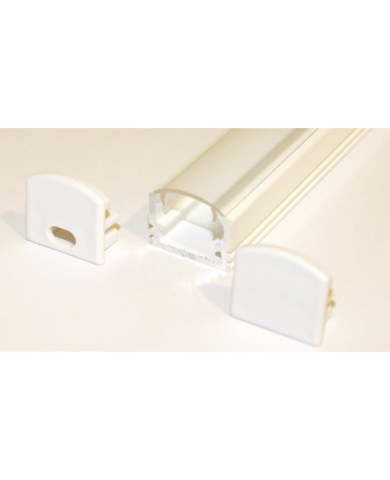 PH2 LED profile 1m / 1000mm surface high extrusion, painted aluminium, white, with transparent diffuser PH2 LED profile 1m / 1000mm surface high extrusion, painted aluminium, white, with transparent diffuser