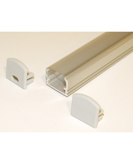 PH2 LED profile 1m / 1000mm surface high extrusion, anodized aluminium, silver, with transparent diffuser PH2 LED profile 1m / 1000mm surface high extrusion, anodized aluminium, silver, with transparent diffuser