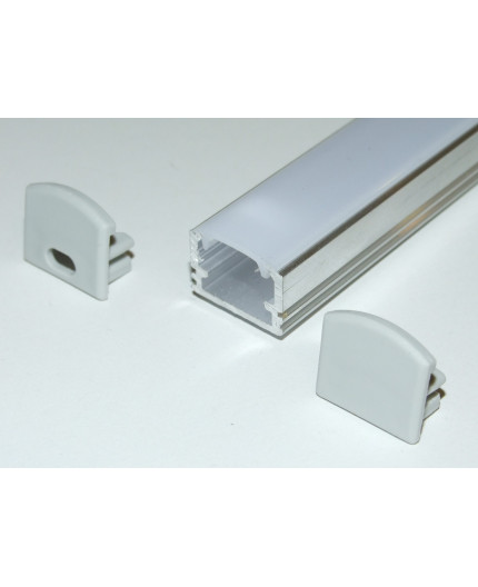 PH2 LED profile 1m / 1000mm surface high extrusion, raw aluminium, with opal diffuser PH2 LED profile 1m / 1000mm surface high extrusion, raw aluminium, with opal diffuser