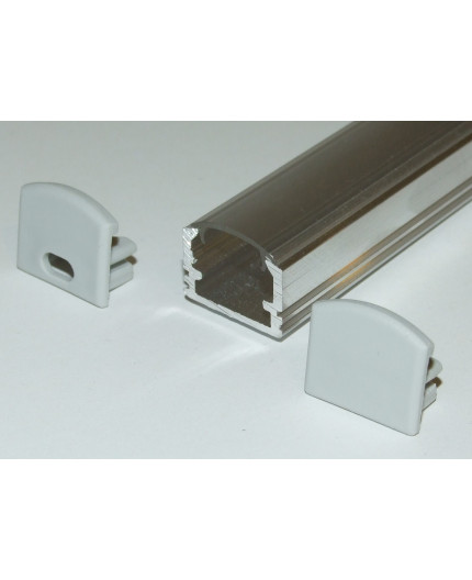 PH2 LED profile 1m / 1000mm surface high extrusion, raw aluminium, with transparent diffuser PH2 LED profile 1m / 1000mm surface high extrusion, raw aluminium, with transparent diffuser