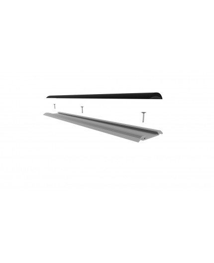 Sample of Bus3 profile floor extrusion, anodized aluminium, silver, with rubber insert Sample of Bus3 profile floor extrusion, anodized aluminium, silver, with rubber insert