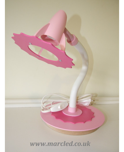 Desk / Table Lamp, Pink, Star Flower, Handmade in Germany Desk / Table Lamp, Pink, Star Flower, Handmade in Germany