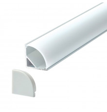 A3 silver 1m / 1000mm corner LED aluminium extrusion with diffuser