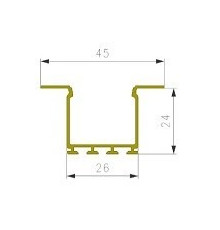 1m / 1000mm C2 ceiling LED aluminium extrusion (anodized / silver), set with diffuser 1m / 1000mm C2 ceiling LED aluminium extrusion (anodized / silver), set with diffuser