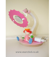 12V, GU5.3 LED, Desk / Table Lamp, Pink / White, Star Flower and "Sitting Princess", Children Lighting, Handmade 12V, GU5.3 LED, Desk / Table Lamp, Pink / White, Star Flower and "Sitting Princess", Children Lighting, Handmade