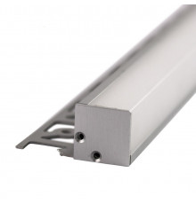 Sample of Corner Plaster-in LED profile 3DC for drywall, set with opal cover Sample of Corner Plaster-in LED profile 3DC for drywall, set with opal cover