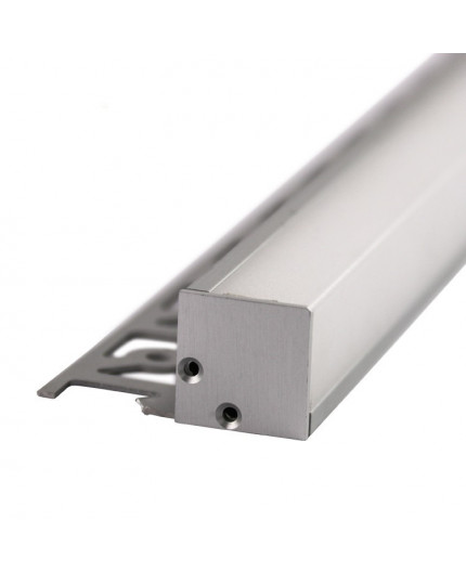 Sample of Corner Plaster-in LED profile 3DC for drywall, set with opal cover Sample of Corner Plaster-in LED profile 3DC for drywall, set with opal cover