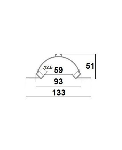 Sample of Plaster-in LED profile APA2 for ceiling and drywall, set with opal cover Sample of Plaster-in LED profile APA2 for ceiling and drywall, set with opal cover