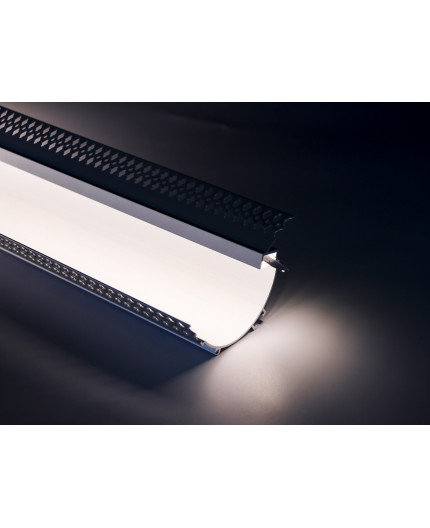 Sample of Plaster-in LED profile APA1 for ceiling and drywall, set with opal cover Sample of Plaster-in LED profile APA1 for ceiling and drywall, set with opal cover