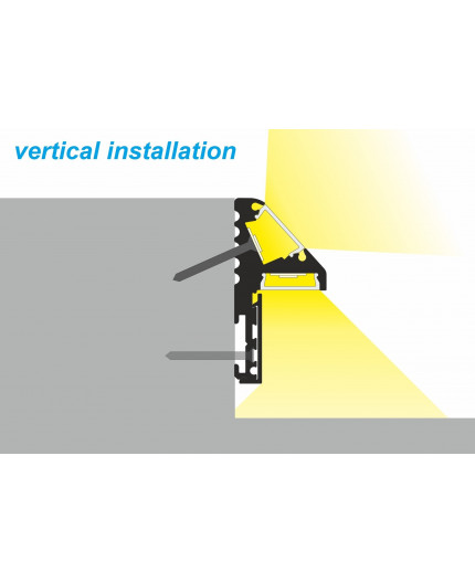 Aluminium LED profile S1 STEP, silver anodized, 1000mm/1m Aluminium LED profile S1 STEP, silver anodized, 1000mm/1m