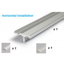 Aluminium LED profile S1 STEP, silver anodized, 1000mm/1m Aluminium LED profile S1 STEP, silver anodized, 1000mm/1m