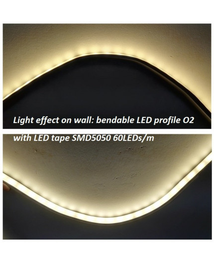 Sample of O2 bendable / flexible aluminium LED profile, easy to bend (no tooling required) Sample of O2 bendable / flexible aluminium LED profile, easy to bend (no tooling required)