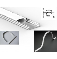 1m / 1000mm O2 bendable / flexible aluminium LED profile, easy to bend (no tooling required)