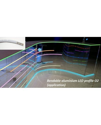 Sample of O2 bendable / flexible aluminium LED profile, easy to bend (no tooling required) Sample of O2 bendable / flexible aluminium LED profile, easy to bend (no tooling required)