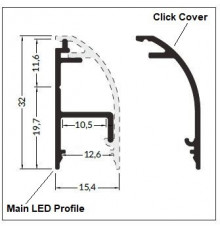 LED profile WAY10 C white painted LED profile WAY10 C white painted