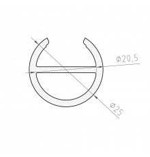2m W2, Chrome Look, Round Wardrobe Clothes Hanging Rail, LED profile, set with cover and two end holders 2m W2, Chrome Look, Round Wardrobe Clothes Hanging Rail, LED profile, set with cover and two end holders