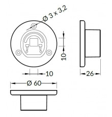 W1 Extra End Holder (Pair) for Oval Wardrobe Clothes Hanging Rail W1 Extra End Holder (Pair) for Oval Wardrobe Clothes Hanging Rail