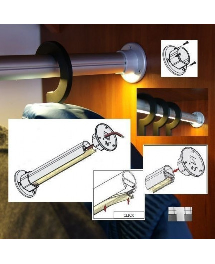 W1 Extra End Holder (Pair) for Oval Wardrobe Clothes Hanging Rail W1 Extra End Holder (Pair) for Oval Wardrobe Clothes Hanging Rail