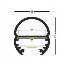 LED profile OVAL20 BC anod. LED profile OVAL20 BC anod.