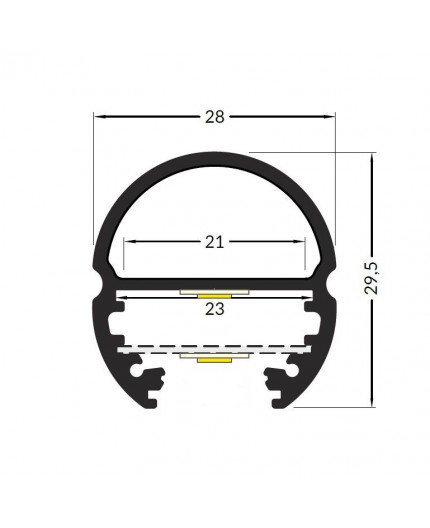 LED profile OVAL20 BC anod. LED profile OVAL20 BC anod.