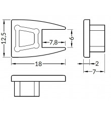1m glass 6mm LED profile G1, anodized 1m glass 6mm LED profile G1, anodized