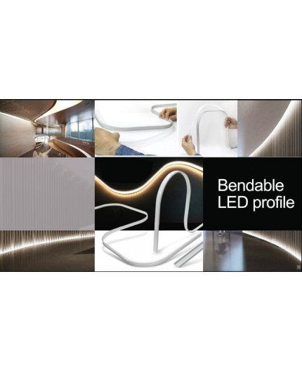 Sample of O2 bendable / flexible aluminium LED profile, easy to bend (no tooling required) Sample of O2 bendable / flexible aluminium LED profile, easy to bend (no tooling required)