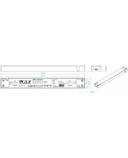 100W 12Vdc Slim Single Output Switching LED Power Supply PFC GTPC-100-12-S 100W 12Vdc Slim Single Output Switching LED Power Supply PFC GTPC-100-12-S