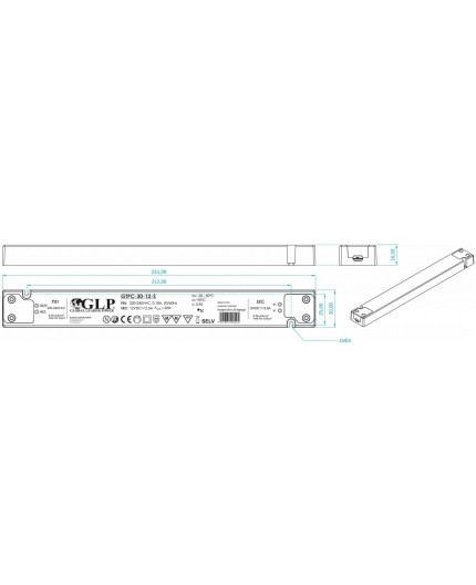 30W 24Vdc Slim Single Output Switching LED Power Supply PFC GTPC-30-24-S 30W 24Vdc Slim Single Output Switching LED Power Supply PFC GTPC-30-24-S