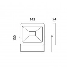 LED floodlight MH 20W IP65, black, warm white 3000K LED floodlight MH 20W IP65, black, warm white 3000K