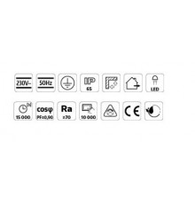 LED floodlight MH 100W IP65, black, cool white 6000K LED floodlight MH 100W IP65, black, cool white 6000K