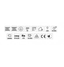 LED floodlight MH 50W IP65, black, warm white 3000K LED floodlight MH 50W IP65, black, warm white 3000K
