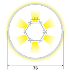 R1 LED profile, 2m, 360 degree Beam Angle Tube 76mm, veritcal suspened R1 LED profile, 2m, 360 degree Beam Angle Tube 76mm, veritcal suspened