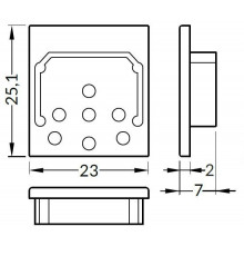 TL2 NO HOLE extra end cap for LED profile TL2 NO HOLE extra end cap for LED profile