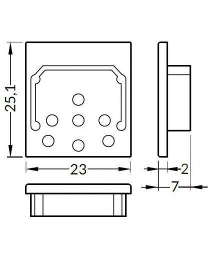 TL2 NO HOLE extra end cap for LED profile TL2 NO HOLE extra end cap for LED profile