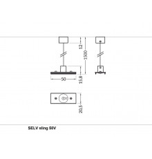 TL2, TXL2 extra conductive suspension kit, sling SELV 50V 1500 for LED profile TL2, TXL2 extra conductive suspension kit, sling SELV 50V 1500 for LED profile