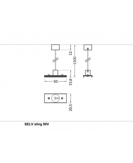 TL2, TXL2 extra conductive suspension kit, sling SELV 50V 1500 for LED profile TL2, TXL2 extra conductive suspension kit, sling SELV 50V 1500 for LED profile