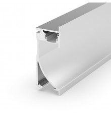 1m Asymmetric Alu-Wall LED Profile EA1 silver anodized with difuser