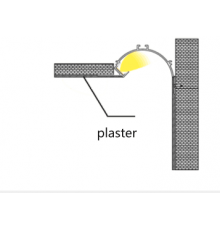 1m Plaster-in LED profile APA1 for ceiling and drywall, with opal cover 1m Plaster-in LED profile APA1 for ceiling and drywall, with opal cover