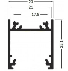 2m TL2 LED profile (painted, white), 23mm x 25mm, set with cover 2m TL2 LED profile (painted, white), 23mm x 25mm, set with cover